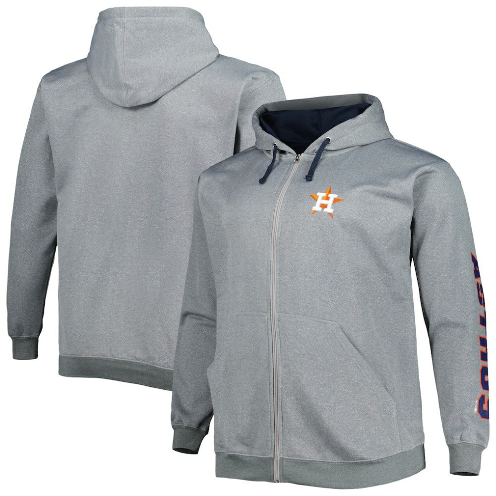 Houston Astros Profile Big & Tall Pullover Hoodie Ash