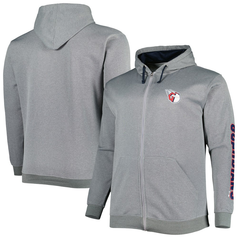 Cleveland Guardians Profile Big & Tall Pullover Hoodie Ash