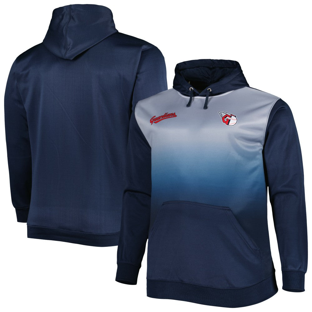 Cleveland Guardians Fade Sublimated Fleece Pullover Hoodie Navy