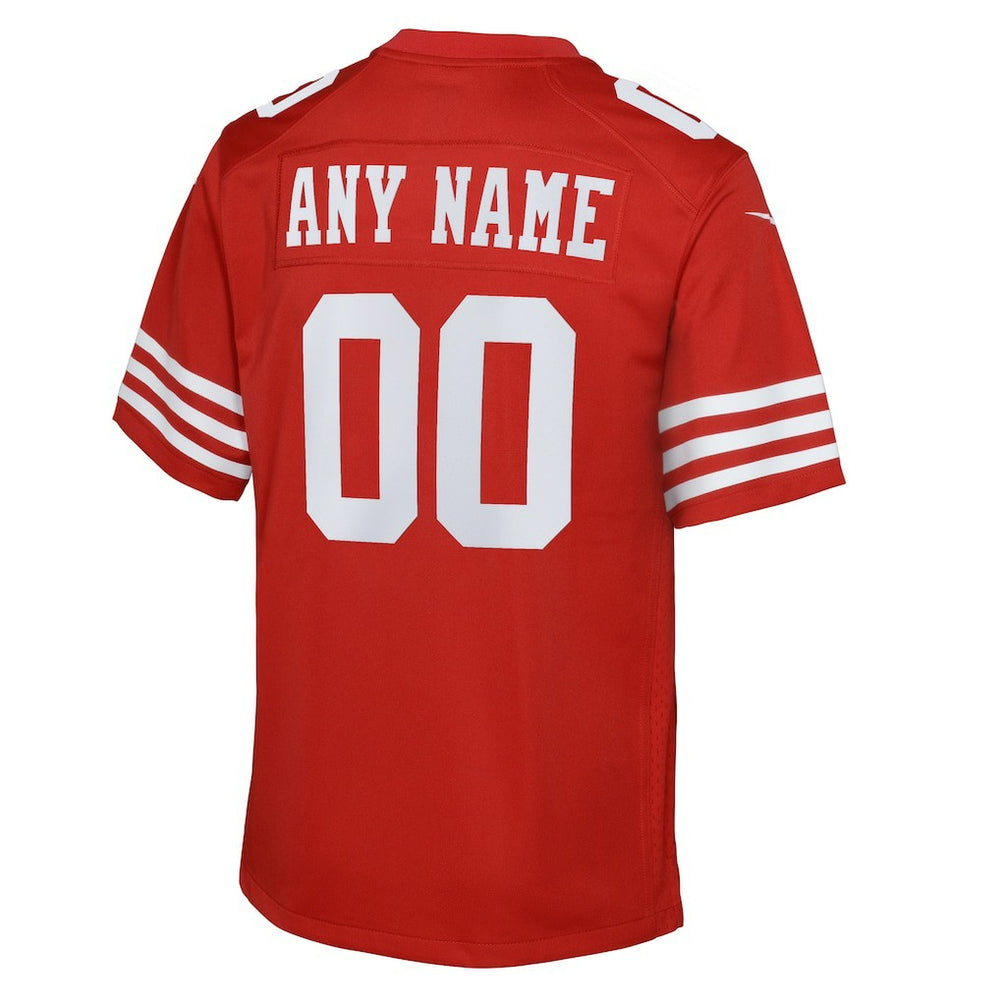 San Francisco 49ers Youth Game Custom Jersey - Scarlet