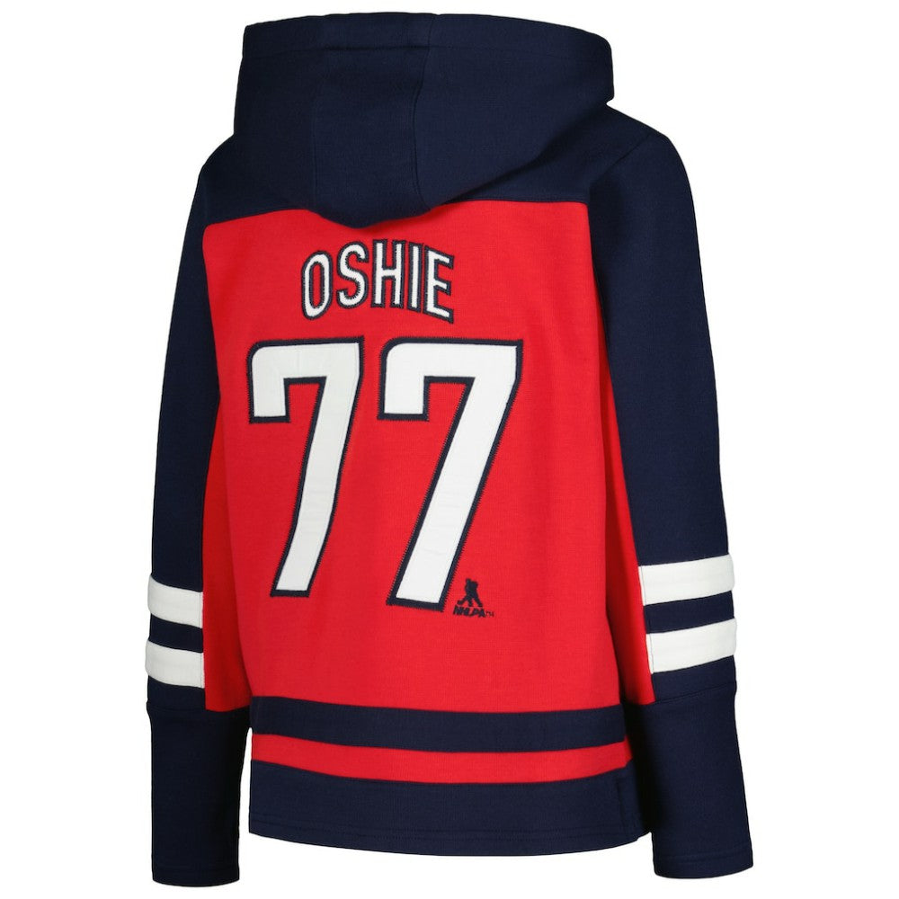 TJ Oshie Washington Capitals Youth Ageless Must-Have V-Neck Name & Number Pullover Hoodie Red