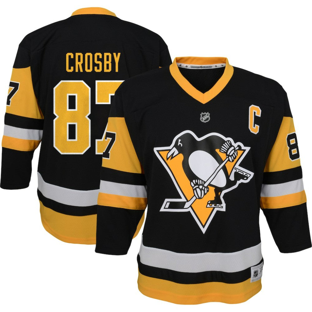 Sidney Crosby Pittsburgh Penguins Youth Captain Patch Home Replica Player Jersey Black