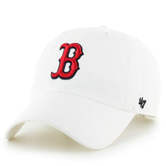 Boston Red Sox Team Logo Clean Up Adjustable Hat White | 47 brand