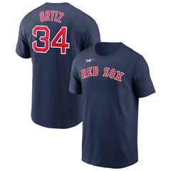 David Ortiz Boston Red Sox Name & Number Logo T-Shirt Navy | Nike