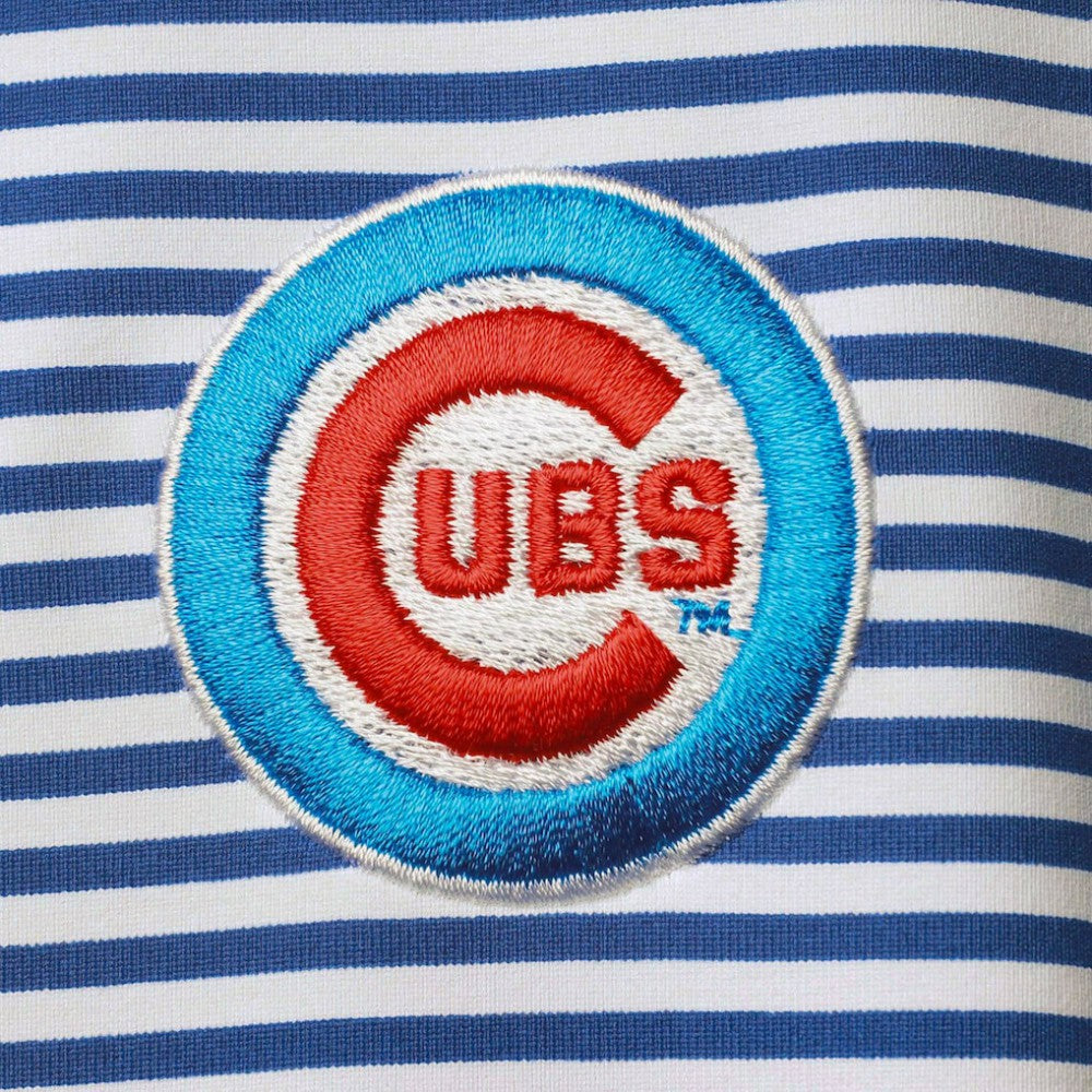 Chicago Cubs Tommy Bahama Women's Aubrey Stripe Block IslandZone Half-Zip Jacket Royal