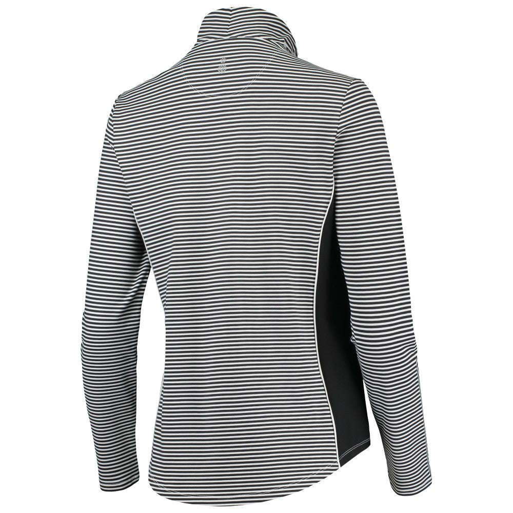 Cleveland Guardians Tommy Bahama Women's Aubrey Stripe Block IslandZone Half-Zip Jacket Black