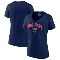 David Ortiz Boston Red Sox Women's Big Papi Graphic V-Neck T-Shirt Navy
