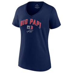 David Ortiz Boston Red Sox Women's Big Papi Graphic V-Neck T-Shirt Navy