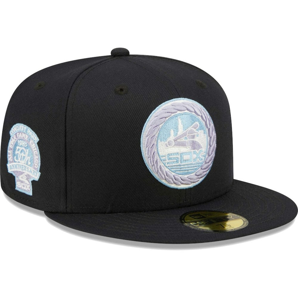 Chicago White Sox 50th Anniversary 1983 MLB All-Star Game Lavender Undervisor 59FIFTY Fitted Hat Navy | New Era