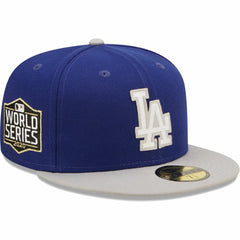Los Angeles Dodgers 2020 World Series Champions  Letterman 59FIFTY Fitted Hat Royal/Gray | New Era