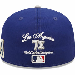 Los Angeles Dodgers 2020 World Series Champions  Letterman 59FIFTY Fitted Hat Royal/Gray | New Era