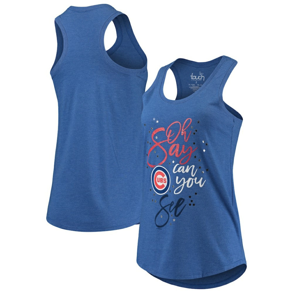 Chicago Cubs Touch Women's Americana Tri-Blend Racerback Tank Top Royal
