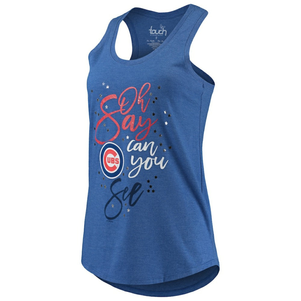 Chicago Cubs Touch Women's Americana Tri-Blend Racerback Tank Top Royal