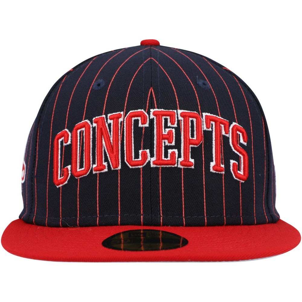 Boston Red Sox Concepts Pinstripe 59FIFTY Fitted Hat Navy | New Era