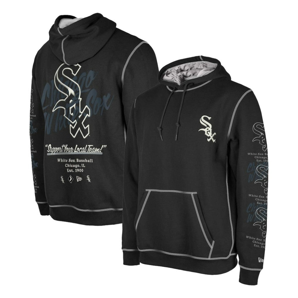 Chicago White Sox Team Split Pullover Hoodie Black | New Era