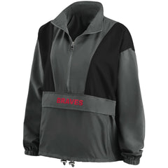 Atlanta Braves WEAR by Erin Andrews Women's Packable Half-Zip Jacket Charcoal
