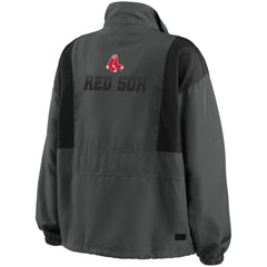 Boston Red Sox WEAR by Erin Andrews Women's Packable Half-Zip Jacket Charcoal