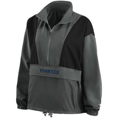 New York Yankees WEAR by Erin Andrews Women's Packable Half-Zip Jacket Charcoal