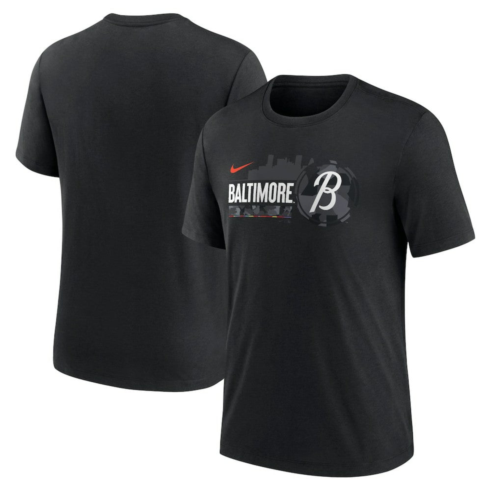 Baltimore Orioles City Connect Tri-Blend T-Shirt Black | Nike
