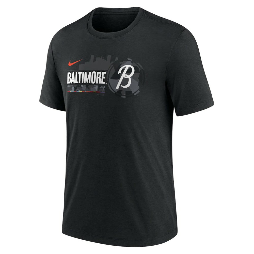 Baltimore Orioles City Connect Tri-Blend T-Shirt Black | Nike