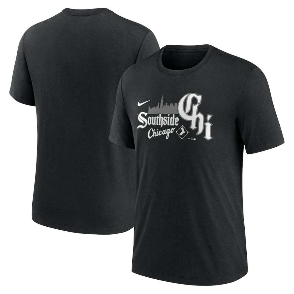 Chicago White Sox City Connect Tri-Blend T-Shirt Black | Nike