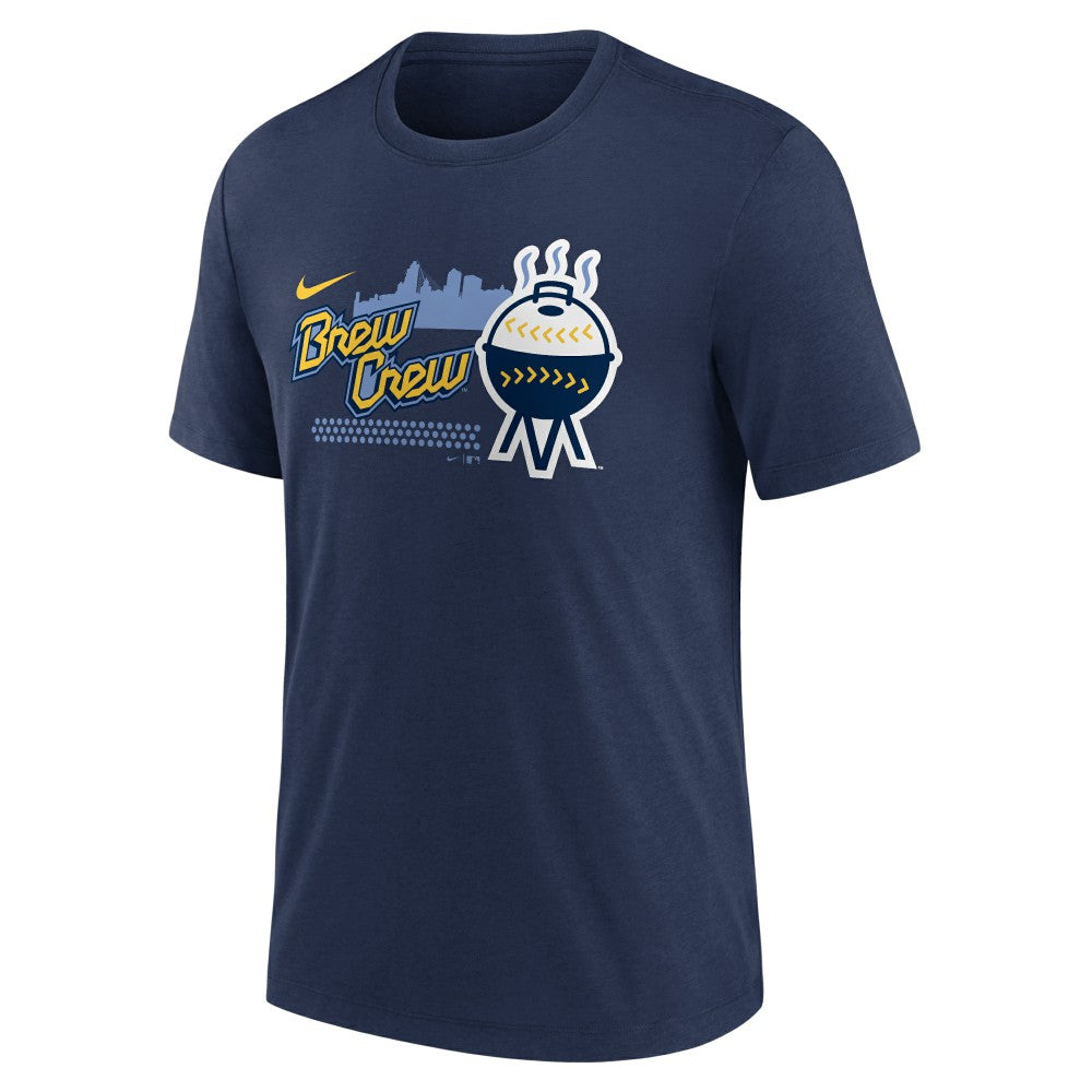 Milwaukee Brewers City Connect Tri-Blend T-Shirt Navy | Nike