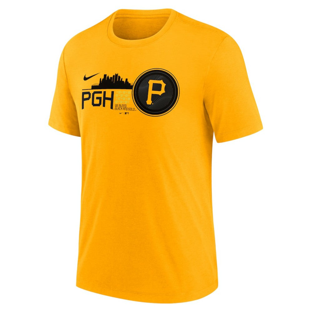 Pittsburgh Pirates City Connect Tri-Blend T-Shirt Gold | Nike