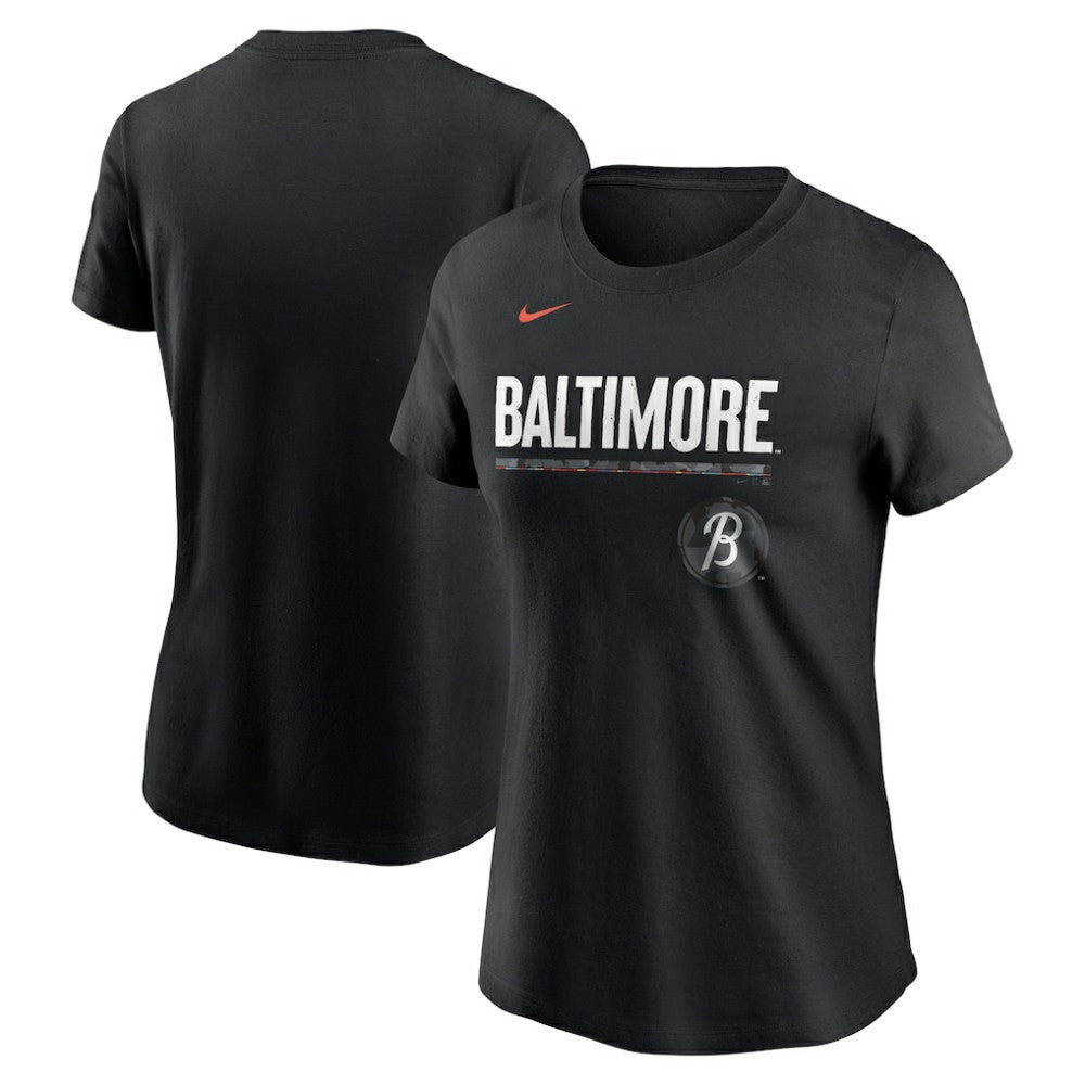 Baltimore Orioles Women's City Connect Wordmark T-Shirt Black | Nike