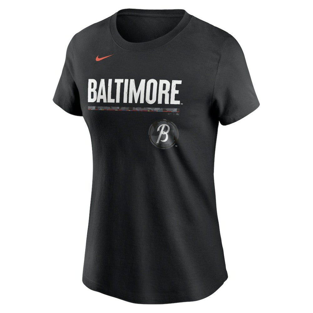 Baltimore Orioles Women's City Connect Wordmark T-Shirt Black | Nike