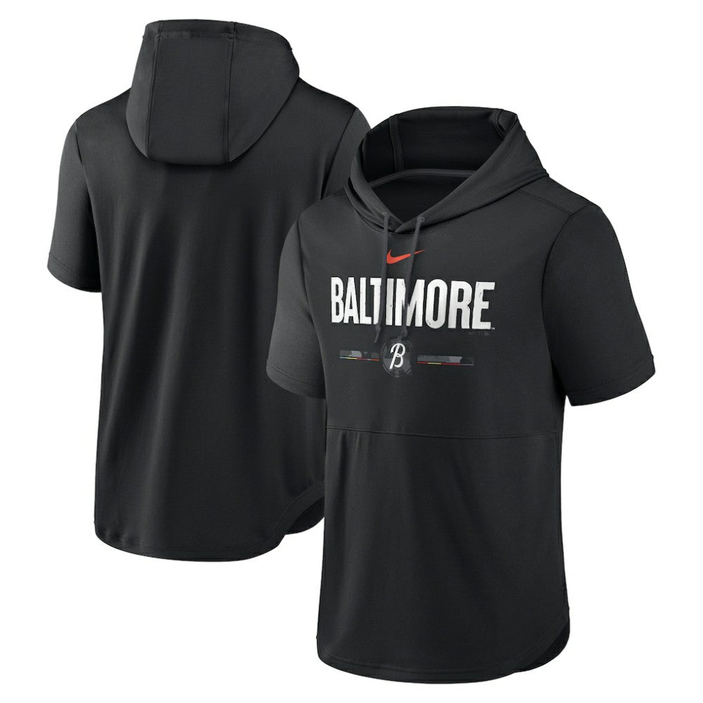 Baltimore Orioles City Connect Short Sleeve Pullover Hoodie Black | Nike