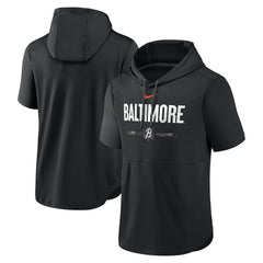Baltimore Orioles City Connect Short Sleeve Pullover Hoodie Black | Nike