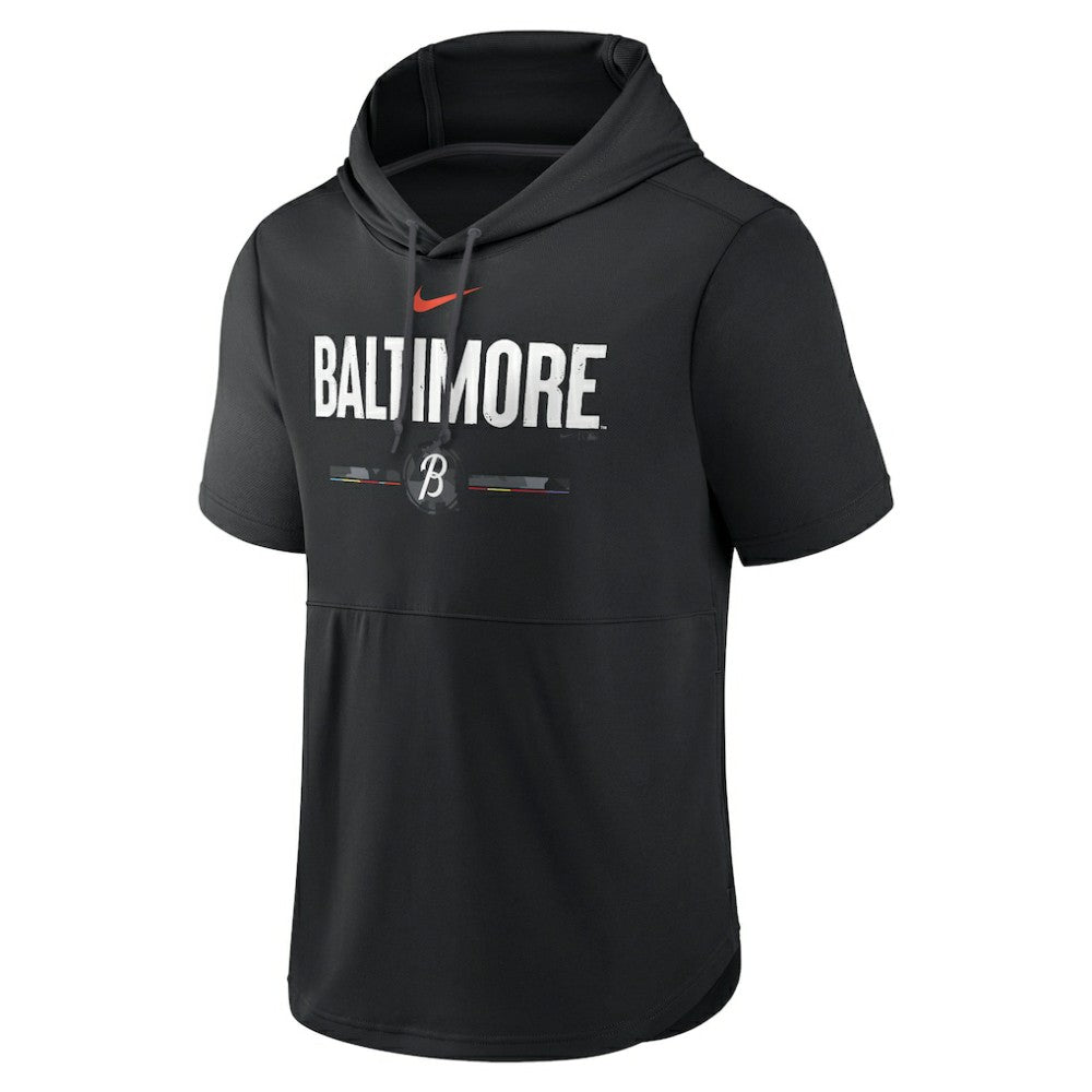 Baltimore Orioles City Connect Short Sleeve Pullover Hoodie Black | Nike