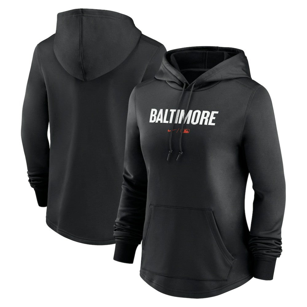 Baltimore Orioles Women's City Connect Pregame Performance Pullover Hoodie Black | Nike