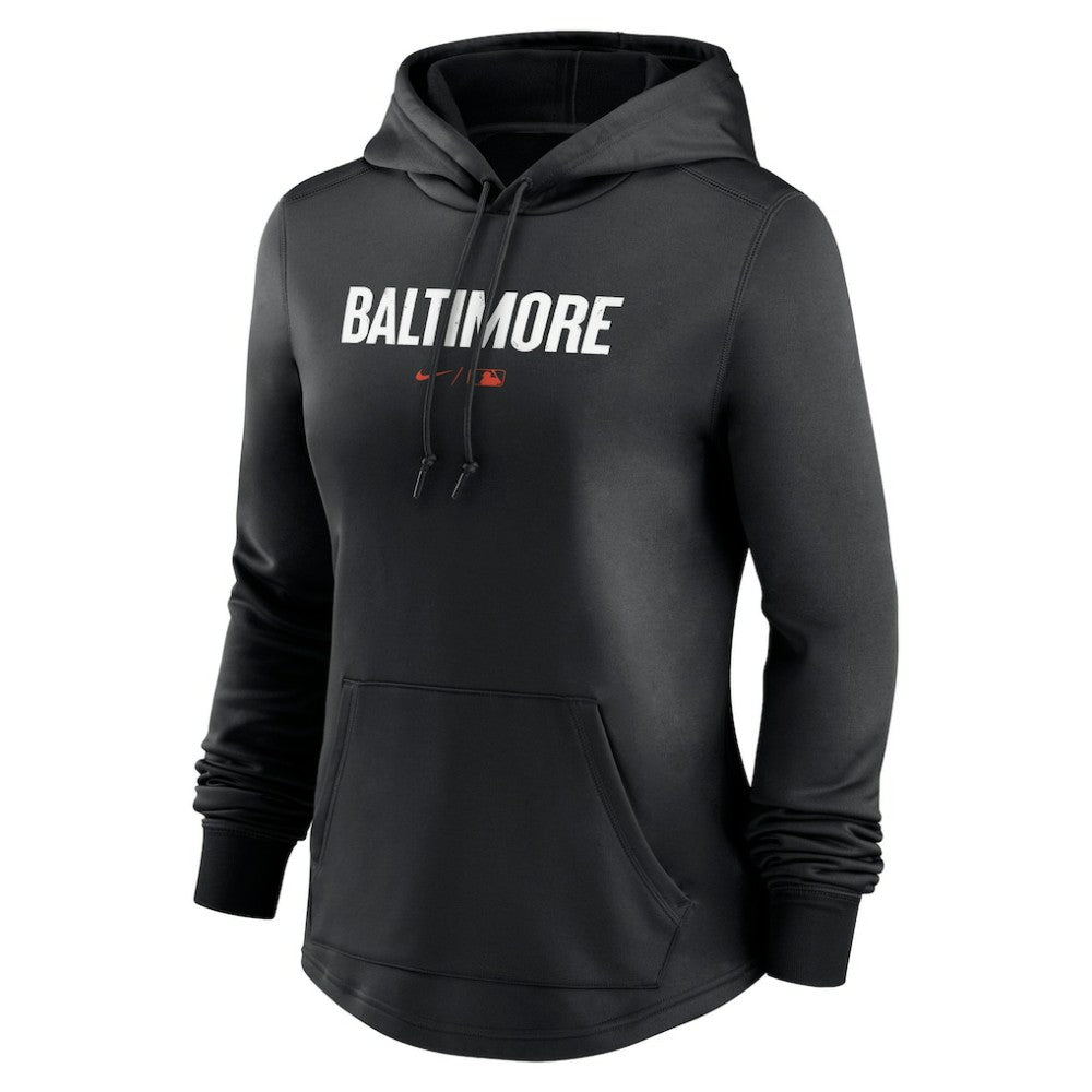 Baltimore Orioles Women's City Connect Pregame Performance Pullover Hoodie Black | Nike