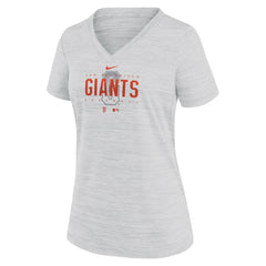 San Francisco Giants Women's City Connect Velocity Practice Performance V-Neck T-Shirt White | Nike