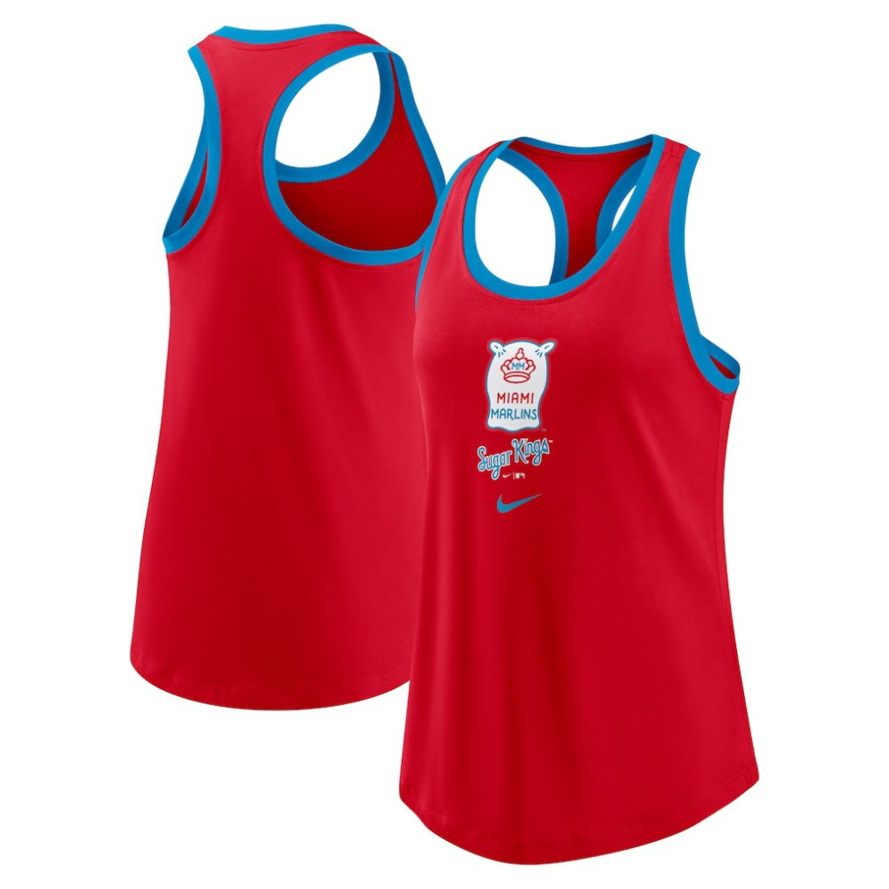 Miami Marlins Women's City Connect Tri-Blend Tank Top Red | Nike