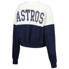 Houston Astros Women's Take Two Bonita Pullover Sweatshirt White/Navy | 47 brand