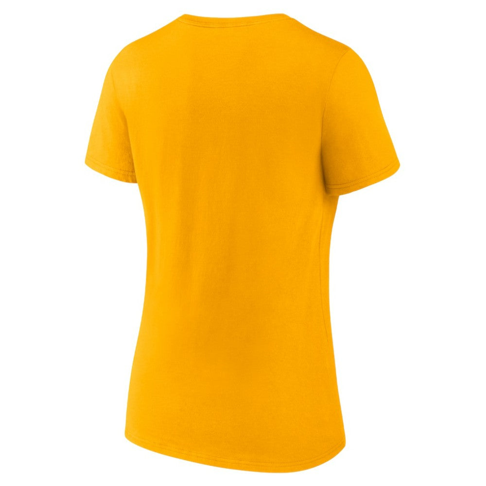 Nashville Predators Fanatics Women's Primary Logo Team V-Neck T-Shirt Gold