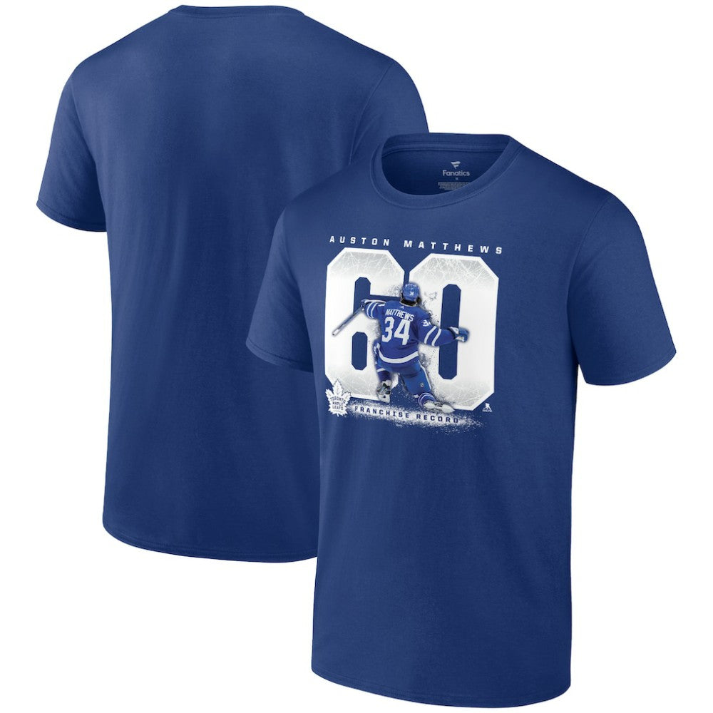 Auston Matthews Toronto Maple Leafs Fanatics Big & Tall Goal Record T-Shirt Blue