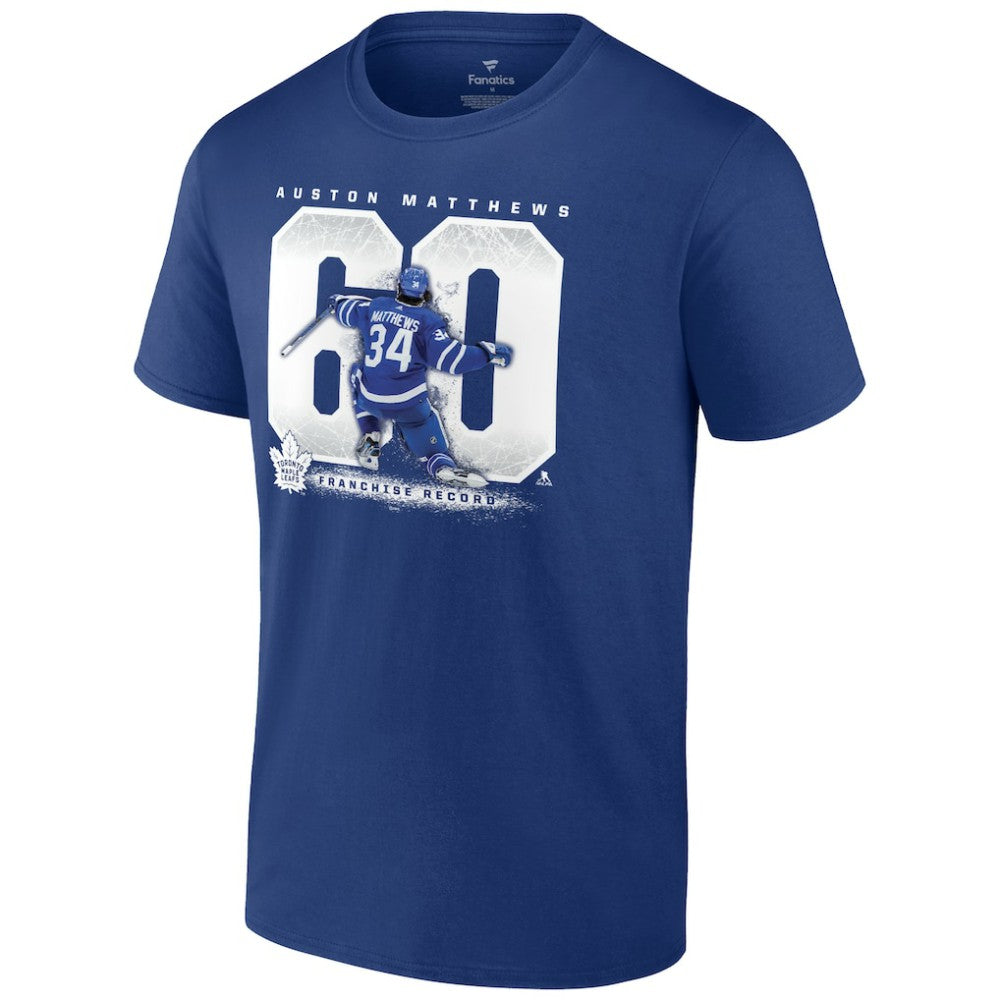 Auston Matthews Toronto Maple Leafs Fanatics Big & Tall Goal Record T-Shirt Blue