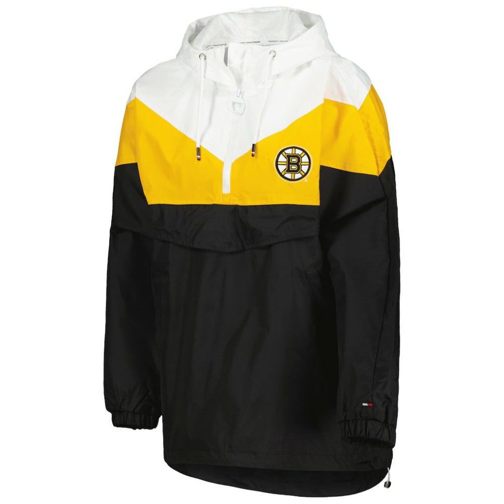 Boston Bruins Tommy Hilfiger Women's Staci Half-Zip Windbreaker Jacket Black/Gold