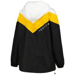 Pittsburgh Penguins Tommy Hilfiger Women's Staci Half-Zip Windbreaker Jacket Black/Gold