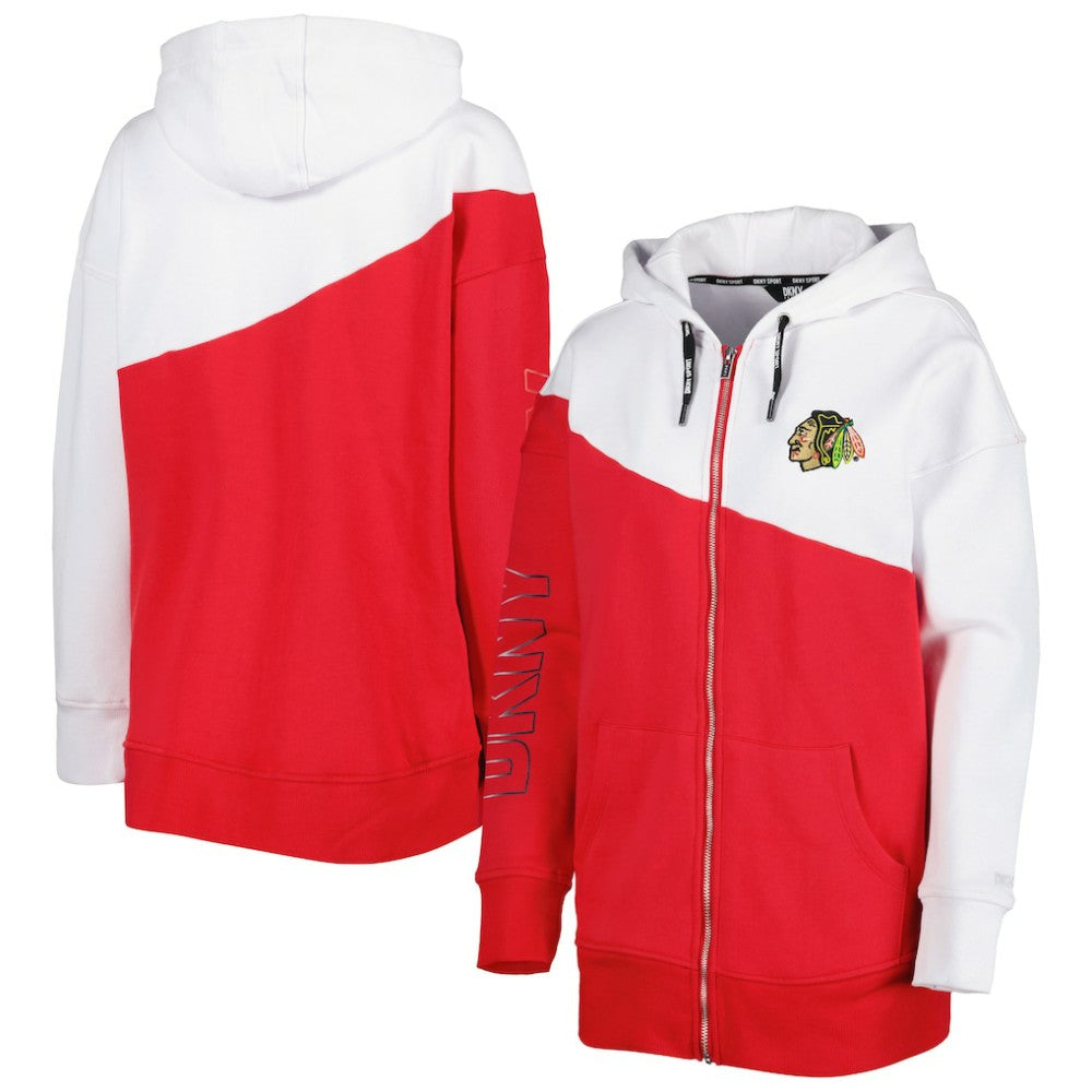 Chicago Blackhawks DKNY Sport Women's Gina Full-Zip Hoodie Red/White