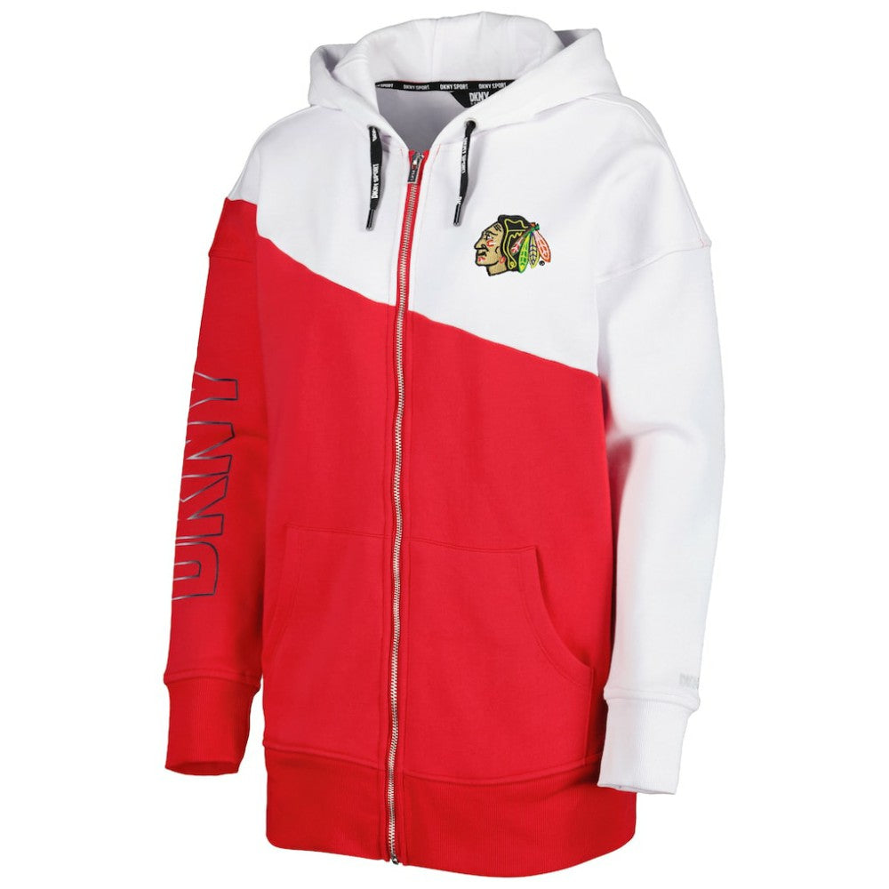 Chicago Blackhawks DKNY Sport Women's Gina Full-Zip Hoodie Red/White