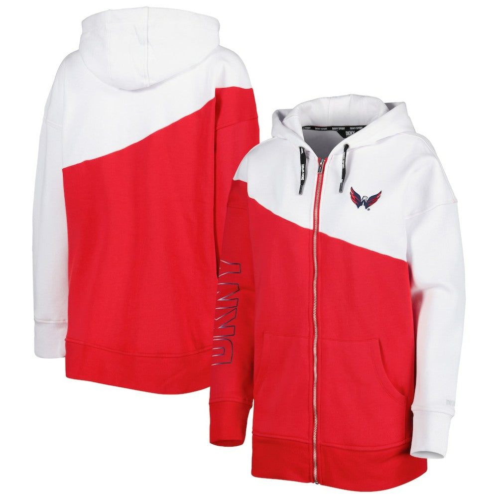Washington Capitals DKNY Sport Women's Gina Full-Zip Hoodie Red/White