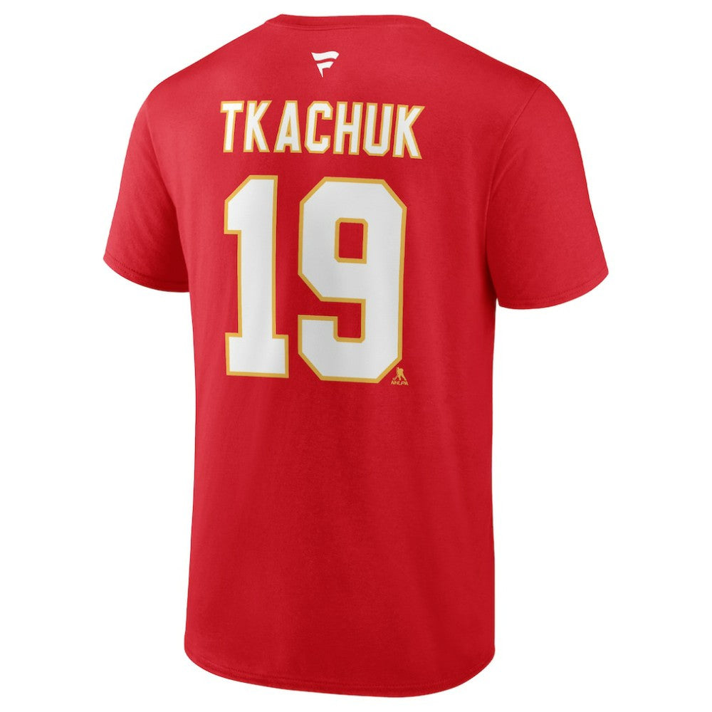 Matthew Tkachuk Calgary Flames Fanatics Authentic Stack Name & Number T-Shirt Red