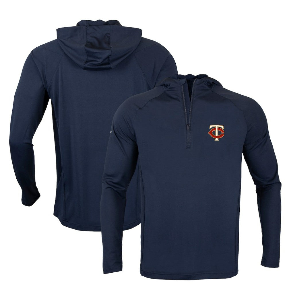 Minnesota Twins Levelwear Zander Insignia Core Quarter-Zip Pullover Hoodie Navy