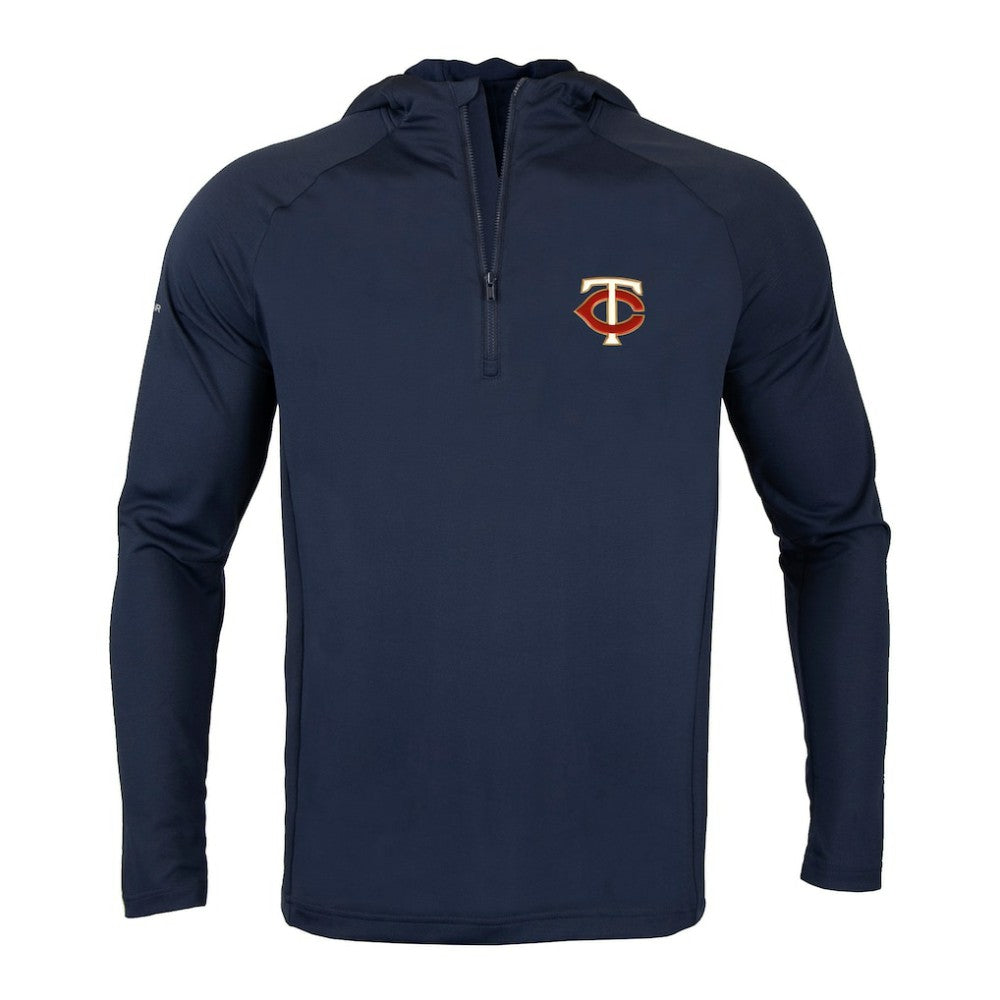 Minnesota Twins Levelwear Zander Insignia Core Quarter-Zip Pullover Hoodie Navy
