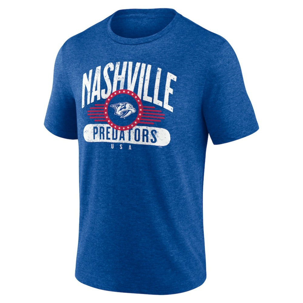 Nashville Predators Badge of Honor Tri-Blend T-Shirt Royal