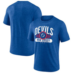 New Jersey Devils Badge of Honor Tri-Blend T-Shirt Royal